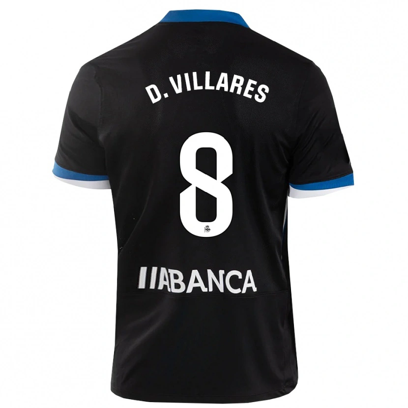 Danxen Pánské Diego Villares #8 Černá Modrá Bílá Daleko Hráčské Dresy 2026/27 Dres