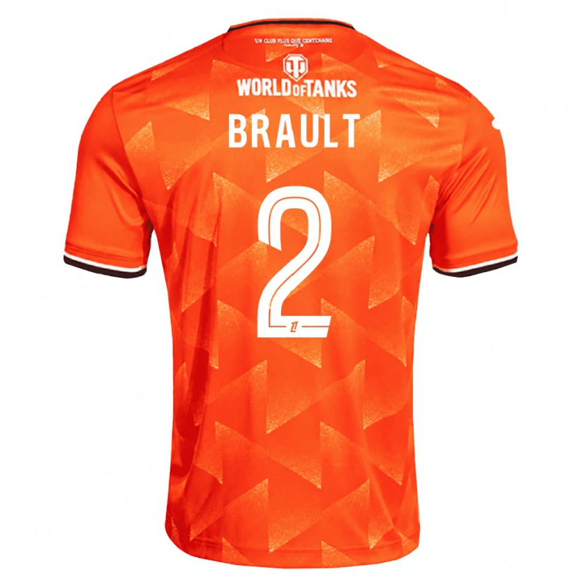Danxen Dámské Matis Brault #2 Oranžová Bílá Černá Domů Hráčské Dresy 2026/27 Dres