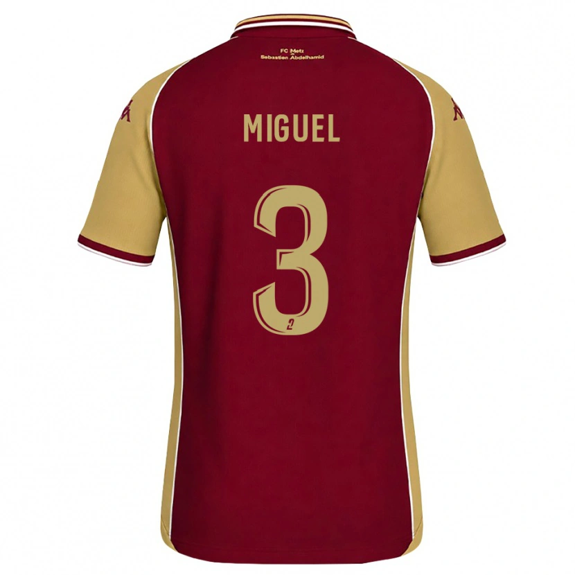 Danxen Dámské Florian Miguel #3 Zlatohnědá Tmavě Červená Domů Hráčské Dresy 2026/27 Dres
