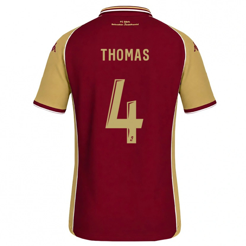 Danxen Dámské Gabriel Thomas #4 Zlatohnědá Tmavě Červená Domů Hráčské Dresy 2026/27 Dres
