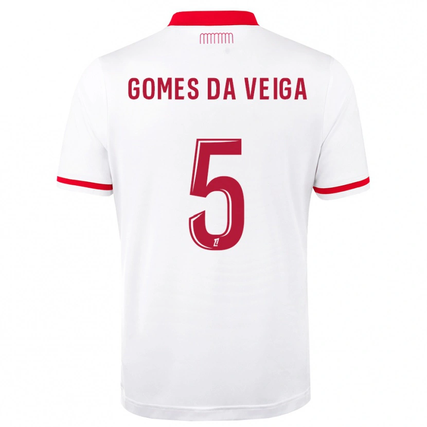 Danxen Dámské Melvin Gomes #5 Červená Bílá Domů Hráčské Dresy 2026/27 Dres