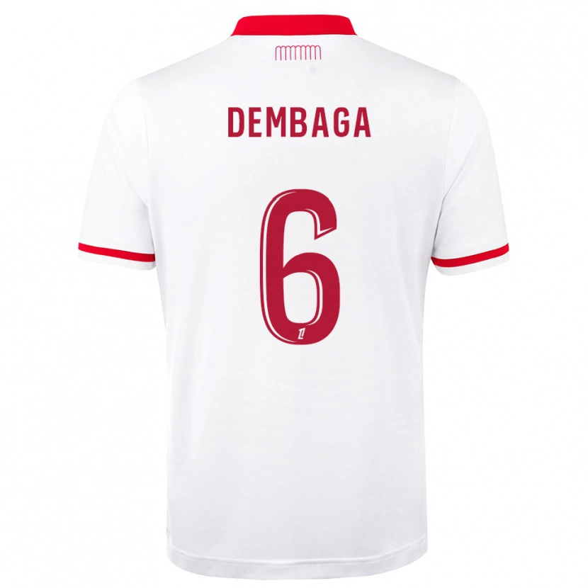 Danxen Dámské Boubakar Dembaga #6 Červená Bílá Domů Hráčské Dresy 2026/27 Dres