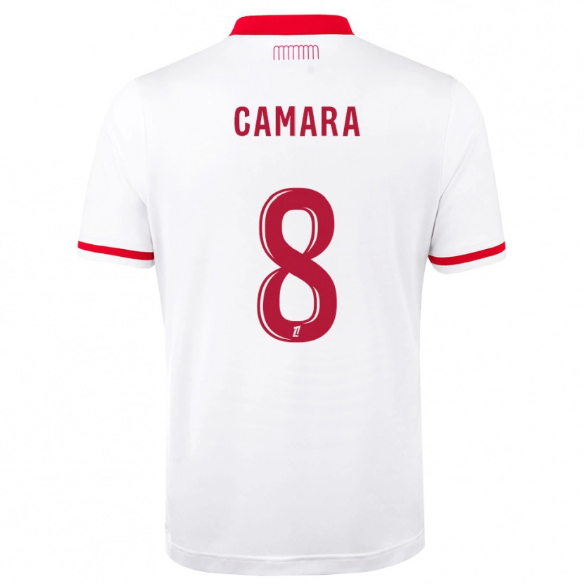 Danxen Dámské Lamine Camara #8 Červená Bílá Domů Hráčské Dresy 2026/27 Dres