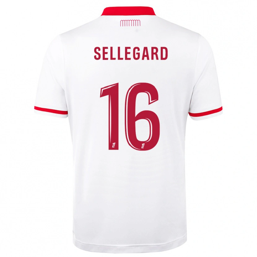 Danxen Dámské Alexander Sellegard #16 Červená Bílá Domů Hráčské Dresy 2026/27 Dres