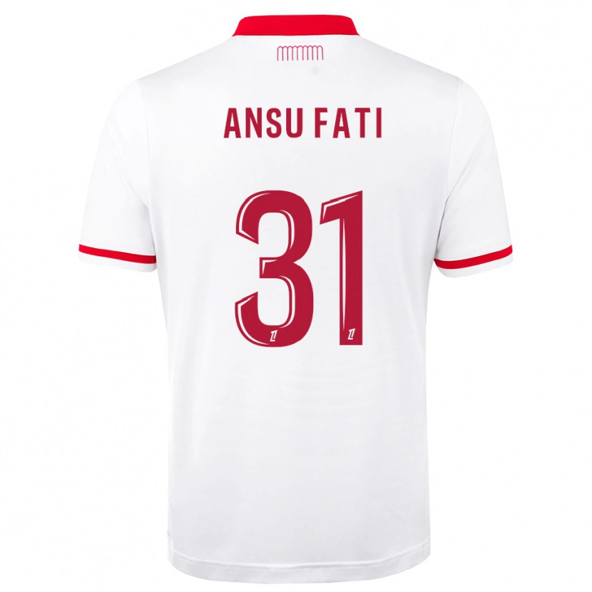 Danxen Dámské Ansu Fati #31 Červená Bílá Domů Hráčské Dresy 2026/27 Dres