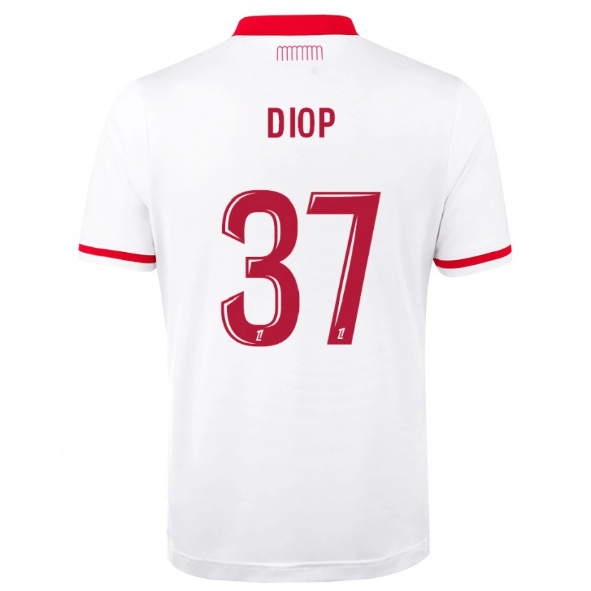 Danxen Dámské Edan Diop #37 Červená Bílá Domů Hráčské Dresy 2026/27 Dres
