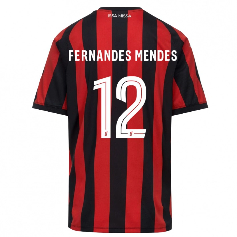 Danxen Dámské Mathis Fernandes Mendes #12 Červená Černá Bílá Domů Hráčské Dresy 2026/27 Dres