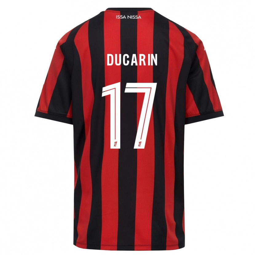 Danxen Dámské Léa Ducarin #17 Červená Černá Bílá Domů Hráčské Dresy 2026/27 Dres