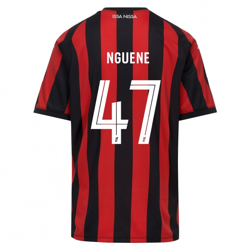 Danxen Dámské Bernard Nguene #47 Červená Černá Bílá Domů Hráčské Dresy 2026/27 Dres