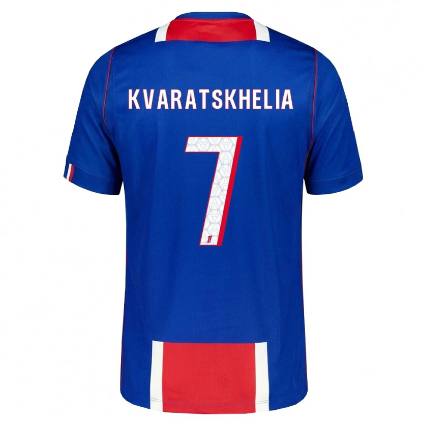 Danxen Dámské Khvicha Kvaratskhelia #7 Červená Bílá Modrá Domů Hráčské Dresy 2026/27 Dres