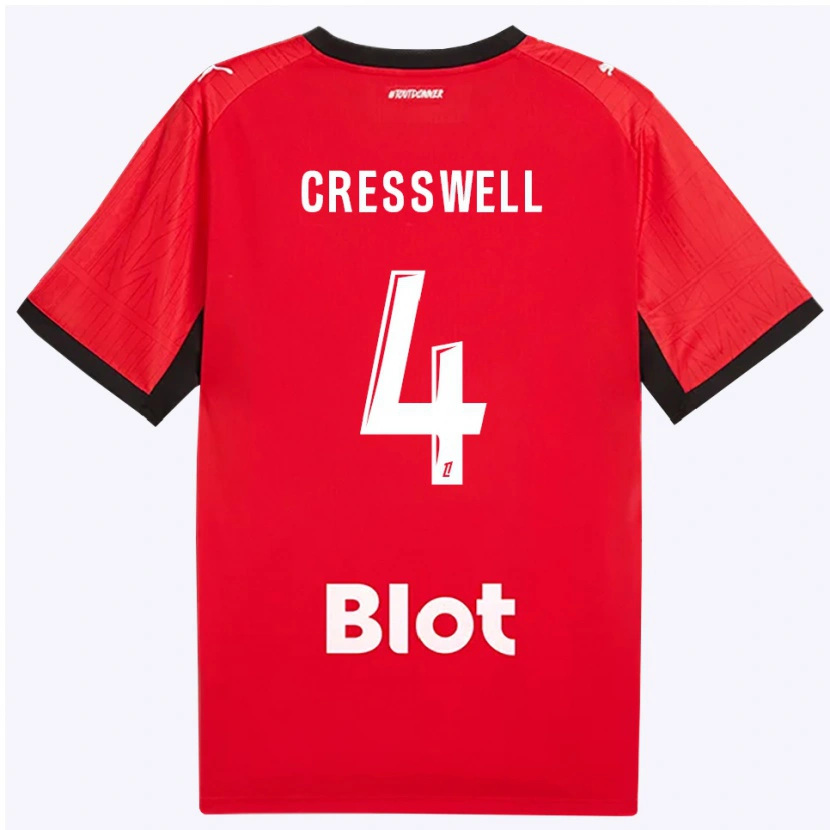 Danxen Dámské Charlie Cresswell #4 Červená Černá Bílá Domů Hráčské Dresy 2026/27 Dres