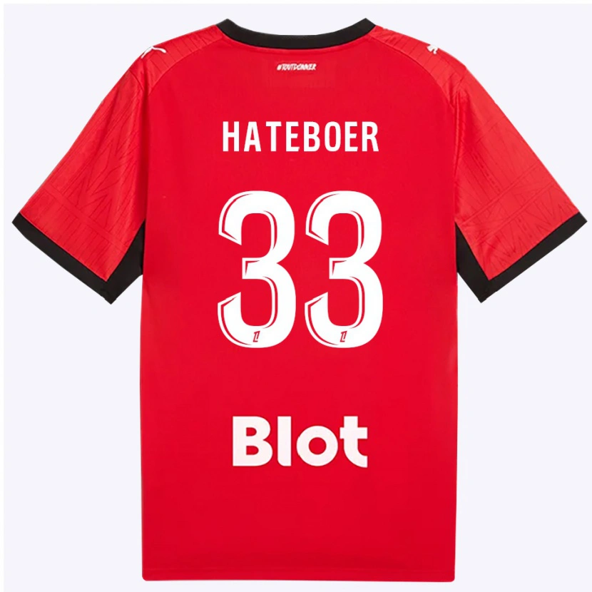Danxen Dámské Hans Hateboer #33 Červená Černá Bílá Domů Hráčské Dresy 2026/27 Dres