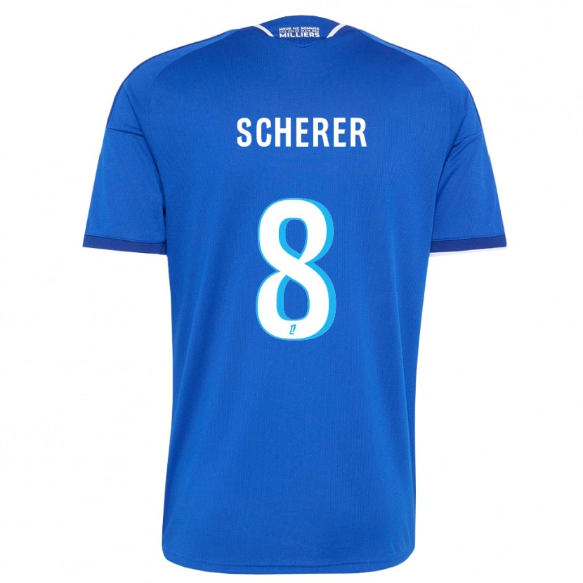 Danxen Dámské Louis Scherer #8 Královská Modř Bílá Domů Hráčské Dresy 2026/27 Dres
