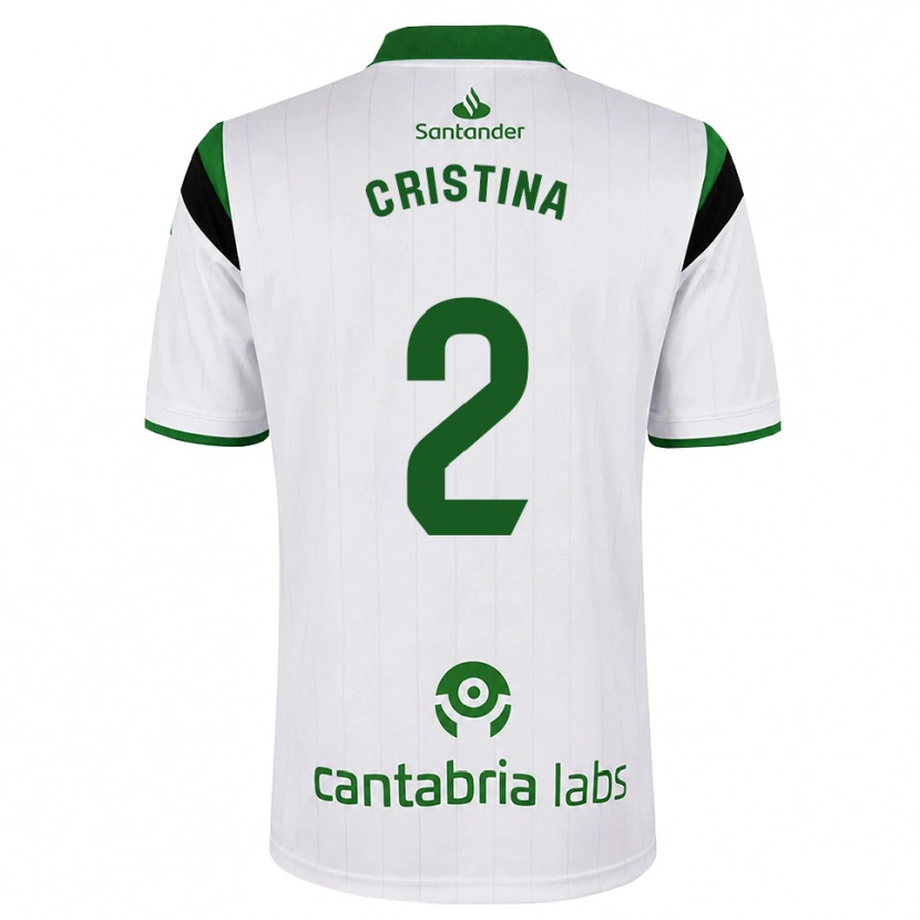 Danxen Dámské Cristina Muñoz García #2 Bílá Zelená Černá Domů Hráčské Dresy 2026/27 Dres