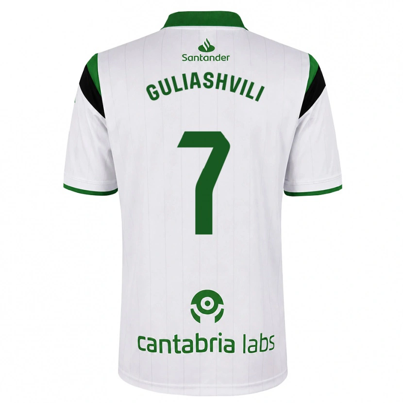 Danxen Dámské Giorgi Guliashvili #7 Bílá Zelená Černá Domů Hráčské Dresy 2026/27 Dres