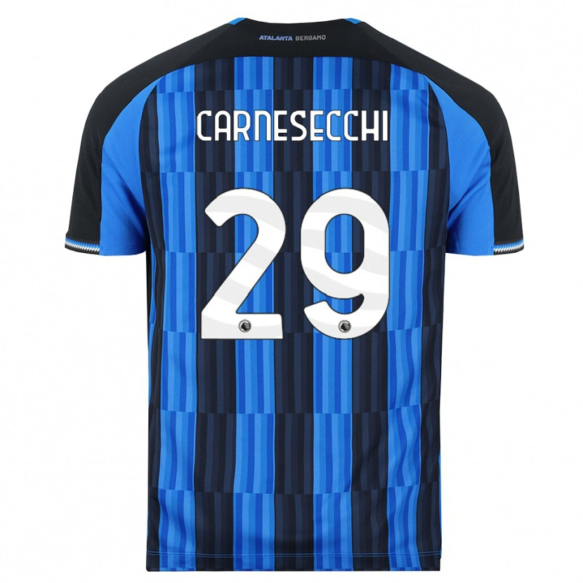 Danxen Dámské Marco Carnesecchi #29 Modrá Černá Červená Domů Hráčské Dresy 2026/27 Dres