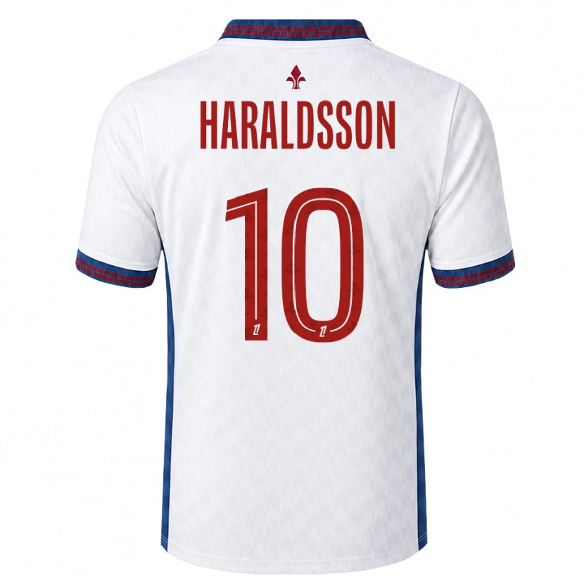 Danxen Dámské Hákon Arnar Haraldsson #10 Červená Bílá Modrá Daleko Hráčské Dresy 2026/27 Dres