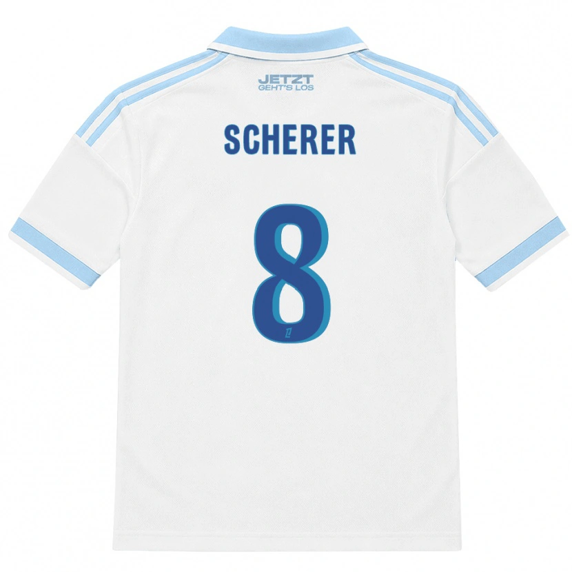 Danxen Dámské Louis Scherer #8 Světle Nebesky Modrá Bílá Červená Daleko Hráčské Dresy 2026/27 Dres