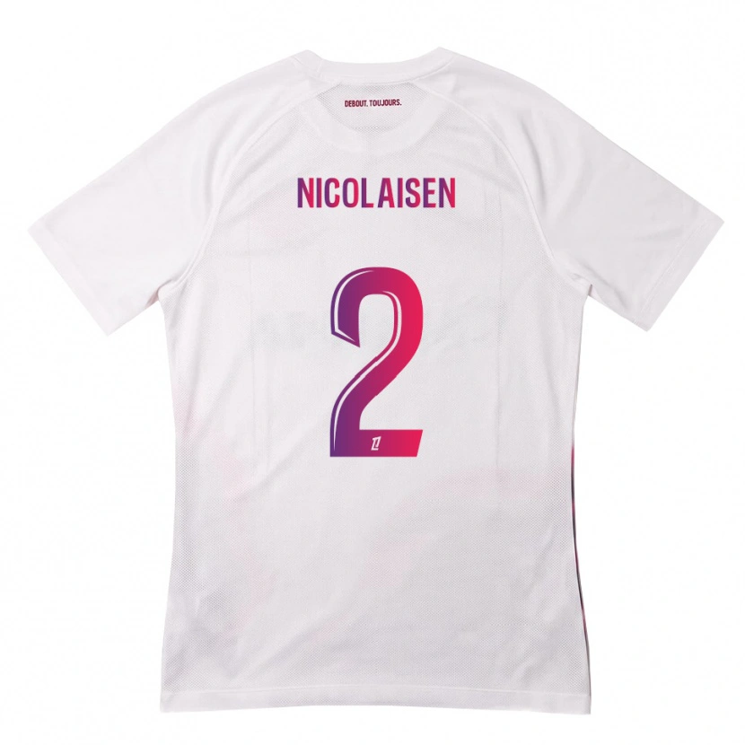 Danxen Dámské Rasmus Nicolaisen #2 Bílá Růžová Fialová Daleko Hráčské Dresy 2026/27 Dres