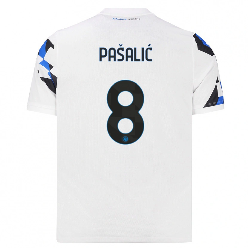 Danxen Dámské Mario Pašalić #8 Bílá Červená Modrá Daleko Hráčské Dresy 2026/27 Dres