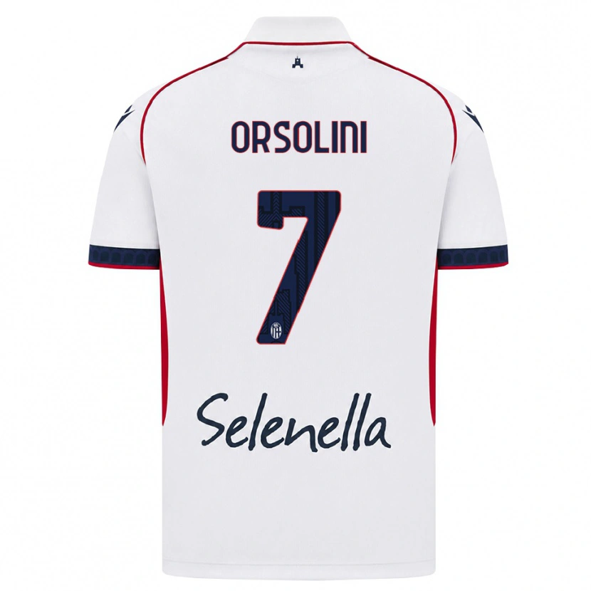 Danxen Dámské Riccardo Orsolini #7 Bílá Červená Královská Modř Daleko Hráčské Dresy 2026/27 Dres