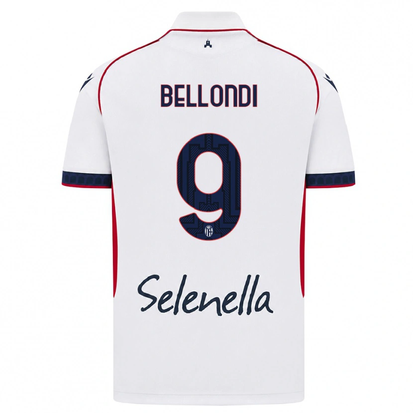 Danxen Dámské Nicolò Bellondi #9 Bílá Červená Královská Modř Daleko Hráčské Dresy 2026/27 Dres