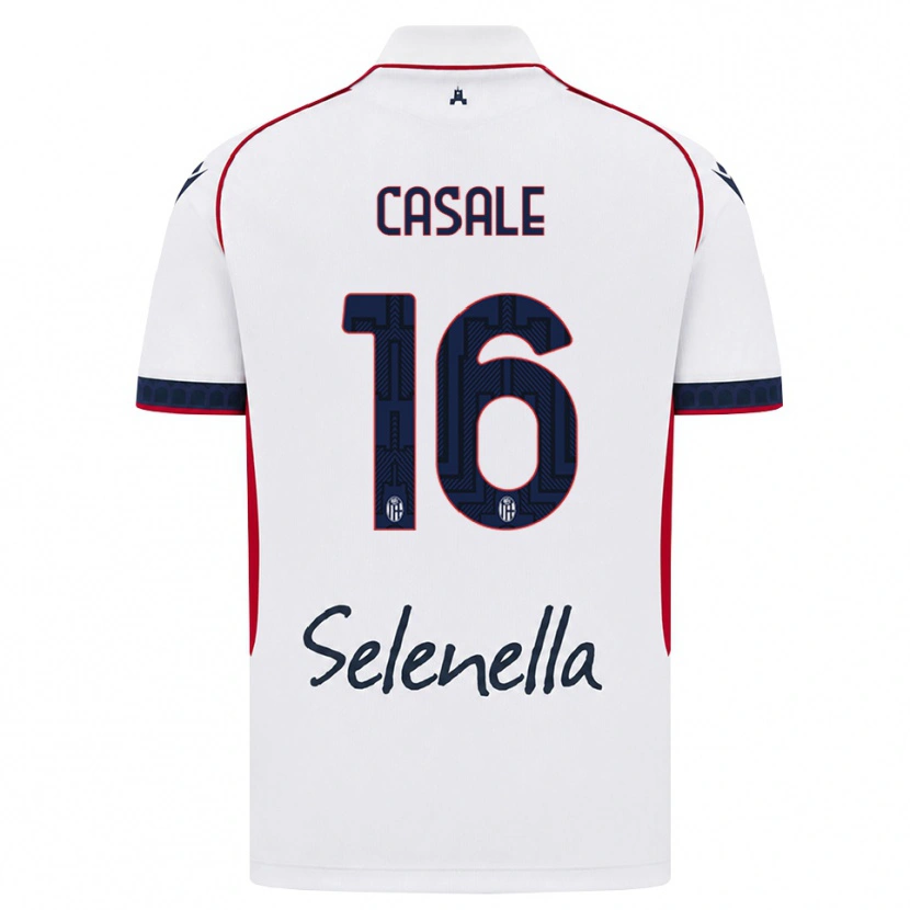 Danxen Dámské Nicolò Casale #16 Bílá Červená Královská Modř Daleko Hráčské Dresy 2026/27 Dres