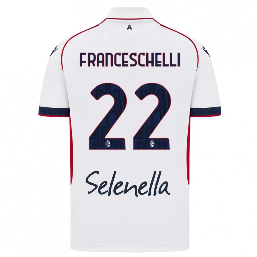Danxen Dámské Matteo Franceschelli #22 Bílá Červená Královská Modř Daleko Hráčské Dresy 2026/27 Dres