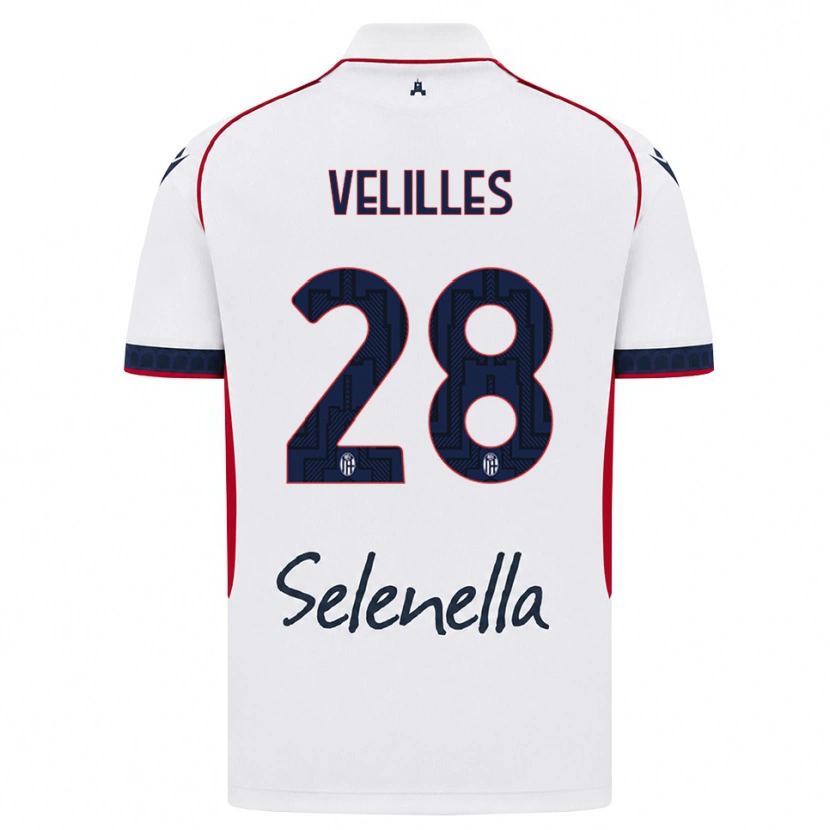 Danxen Dámské Aarón Velilles #28 Bílá Červená Královská Modř Daleko Hráčské Dresy 2026/27 Dres