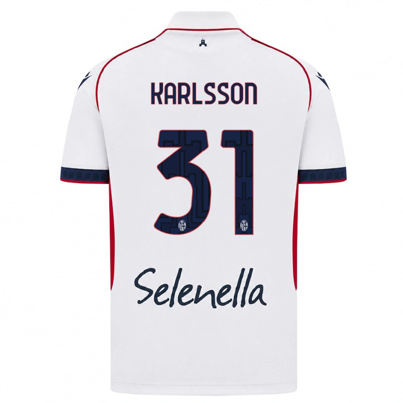 Danxen Dámské Kazper Karlsson #31 Bílá Červená Královská Modř Daleko Hráčské Dresy 2026/27 Dres