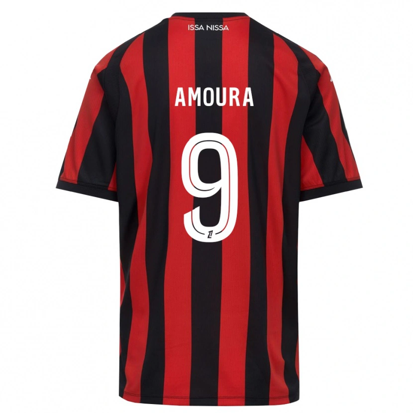 Danxen Dámské Mohamed Amoura #9 Červená Černá Bílá Domů Hráčské Dresy 2026/27 Dres