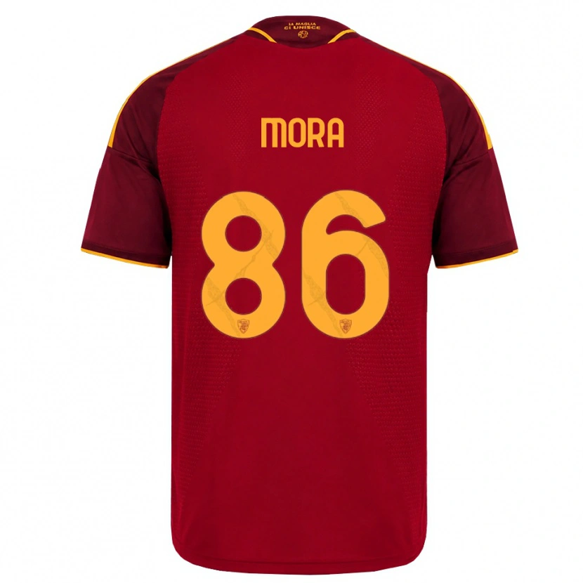Danxen Dětské Rodrigo Mora #86 Červená Zlatá Žlutá Domů Hráčské Dresy 2026/27 Dres