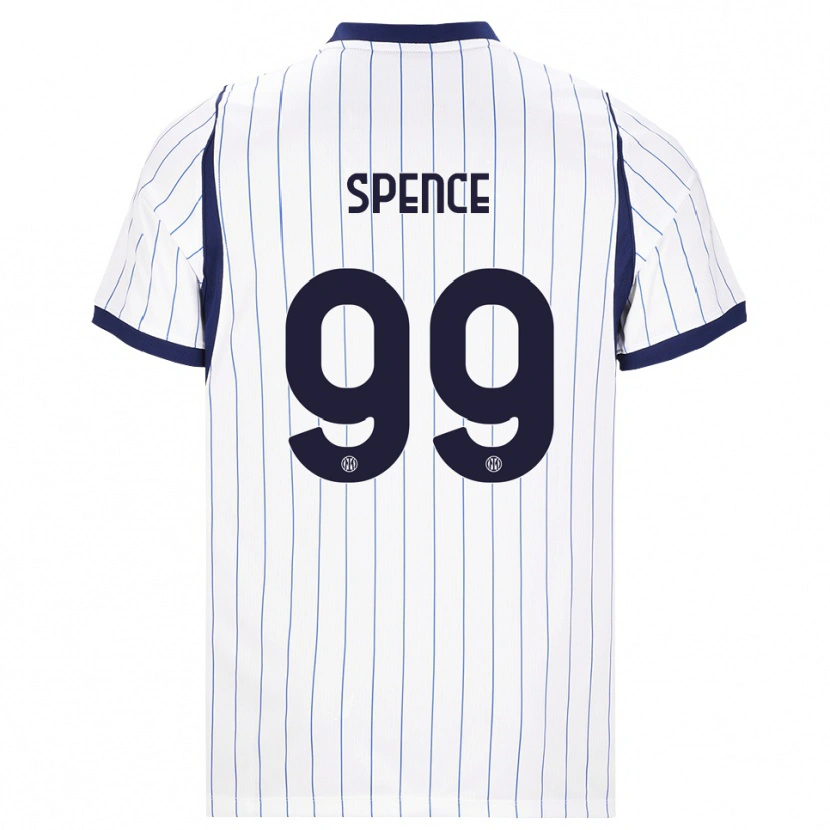 Danxen Dětské Djed Spence #99 Bílá Tmavě Modrá Daleko Hráčské Dresy 2026/27 Dres