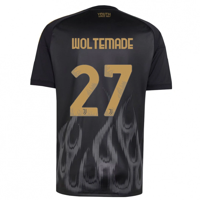 Danxen Dětské Nick Woltemade #27 Černá Hnědá Třetí Hráčské Dresy 2026/27 Dres
