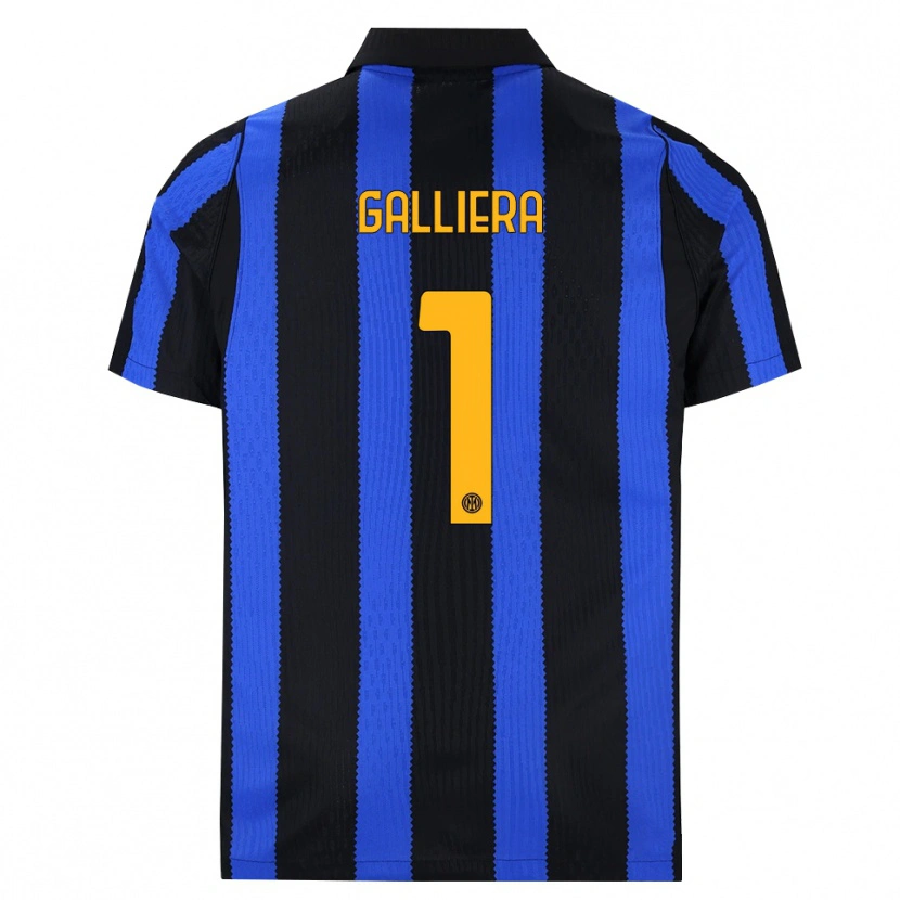 Danxen Dětské Carlo Galliera #1 Černá Modrá Žlutá Domů Hráčské Dresy 2026/27 Dres