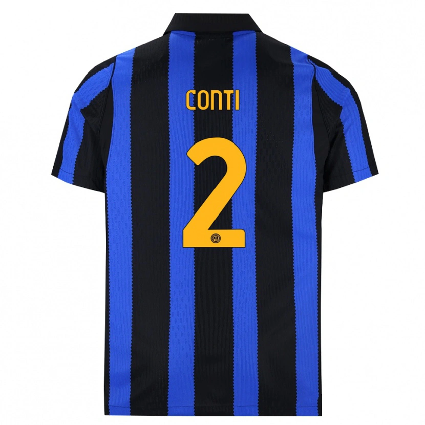 Danxen Dětské Arturo Conti #2 Černá Modrá Žlutá Domů Hráčské Dresy 2026/27 Dres