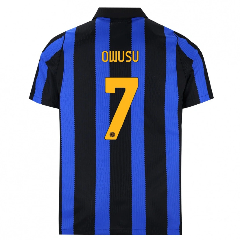 Danxen Dětské Enoch Owusu #7 Černá Modrá Žlutá Domů Hráčské Dresy 2026/27 Dres