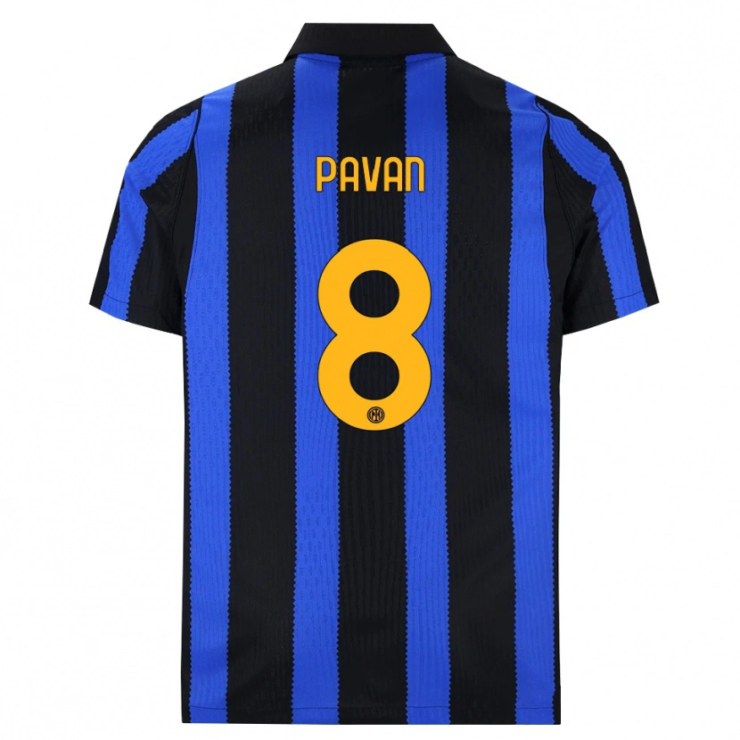 Danxen Dětské Matilde Pavan #8 Černá Modrá Žlutá Domů Hráčské Dresy 2026/27 Dres