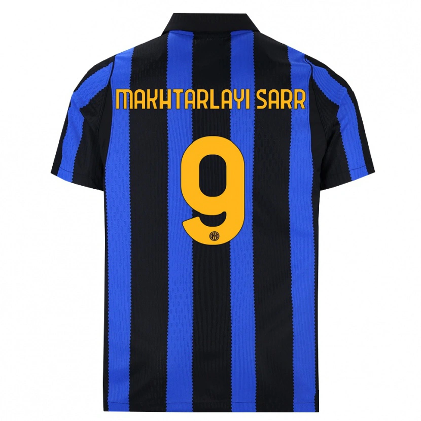 Danxen Dětské Amadou Makhtarlayi Sarr #9 Černá Modrá Žlutá Domů Hráčské Dresy 2026/27 Dres