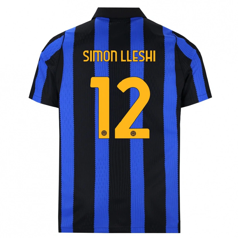 Danxen Dětské Simon Lleshi #12 Černá Modrá Žlutá Domů Hráčské Dresy 2026/27 Dres