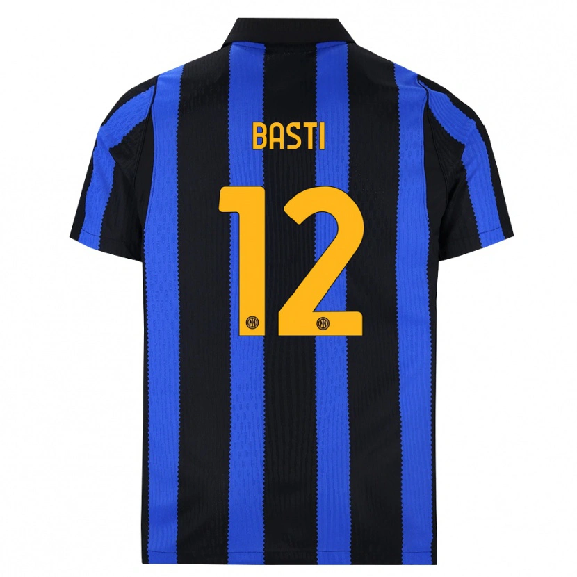 Danxen Dětské Matteo Basti #12 Černá Modrá Žlutá Domů Hráčské Dresy 2026/27 Dres