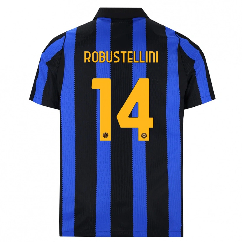 Danxen Dětské Chiara Robustellini #14 Černá Modrá Žlutá Domů Hráčské Dresy 2026/27 Dres