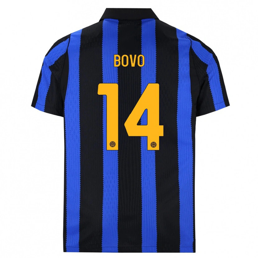 Danxen Dětské Leonardo Bovo #14 Černá Modrá Žlutá Domů Hráčské Dresy 2026/27 Dres