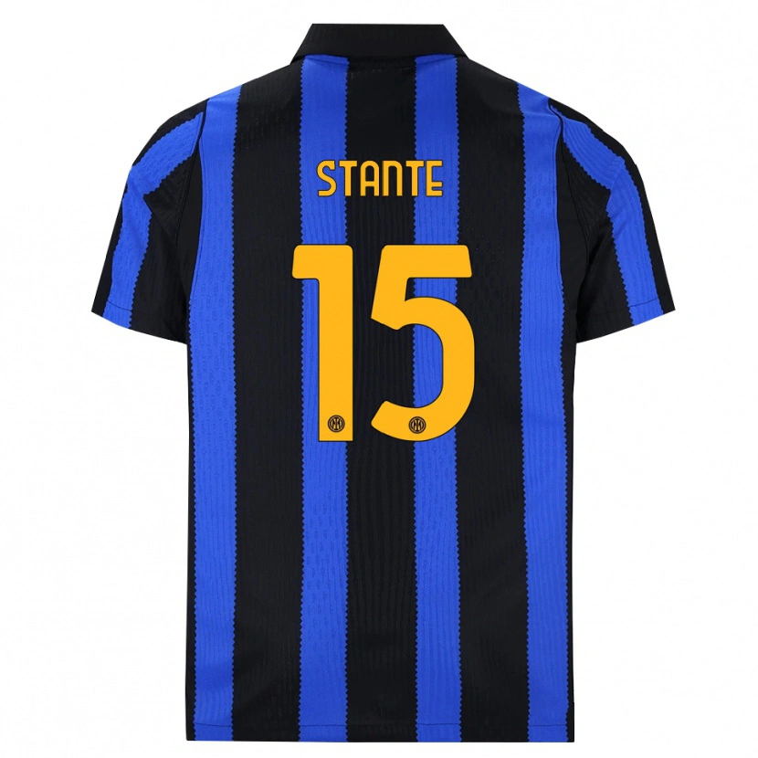 Danxen Dětské Francesco Stante #15 Černá Modrá Žlutá Domů Hráčské Dresy 2026/27 Dres