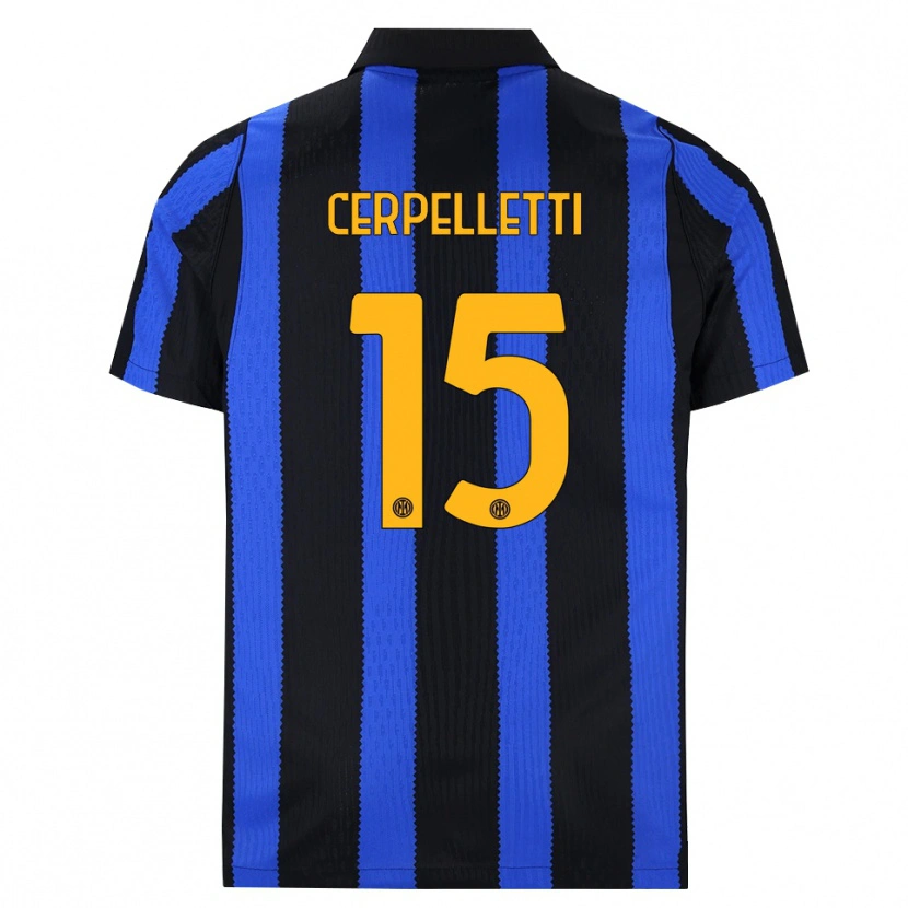 Danxen Dětské Filippo Cerpelletti #15 Černá Modrá Žlutá Domů Hráčské Dresy 2026/27 Dres