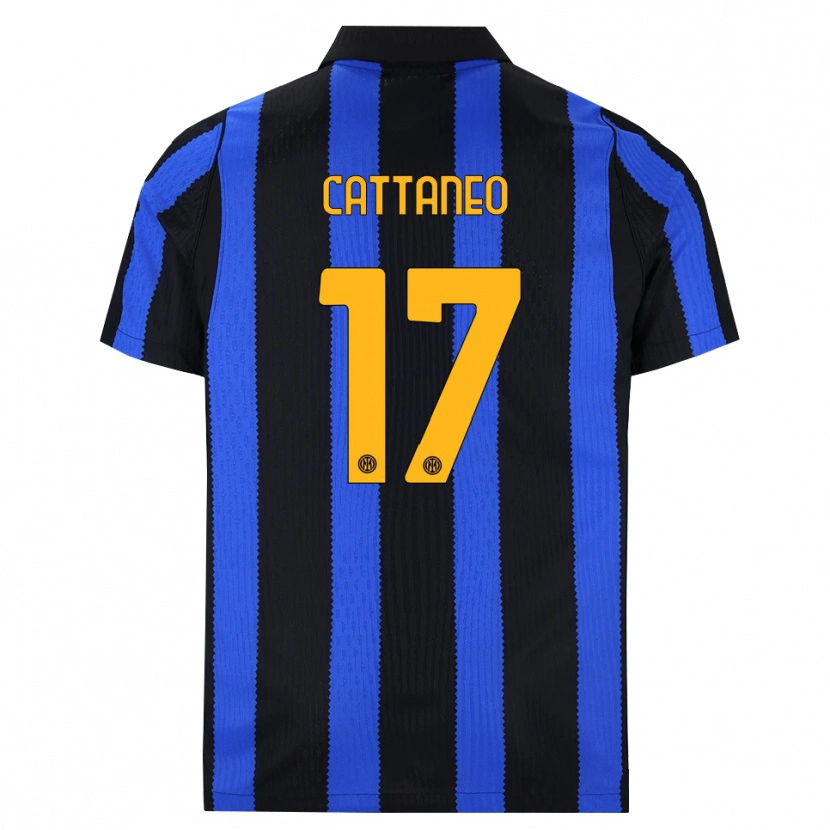 Danxen Dětské Filippo Cattaneo #17 Černá Modrá Žlutá Domů Hráčské Dresy 2026/27 Dres