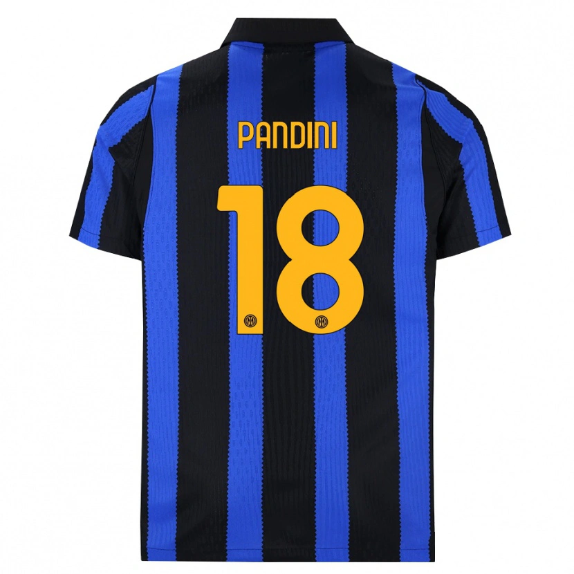 Danxen Dětské Marta Pandini #18 Černá Modrá Žlutá Domů Hráčské Dresy 2026/27 Dres
