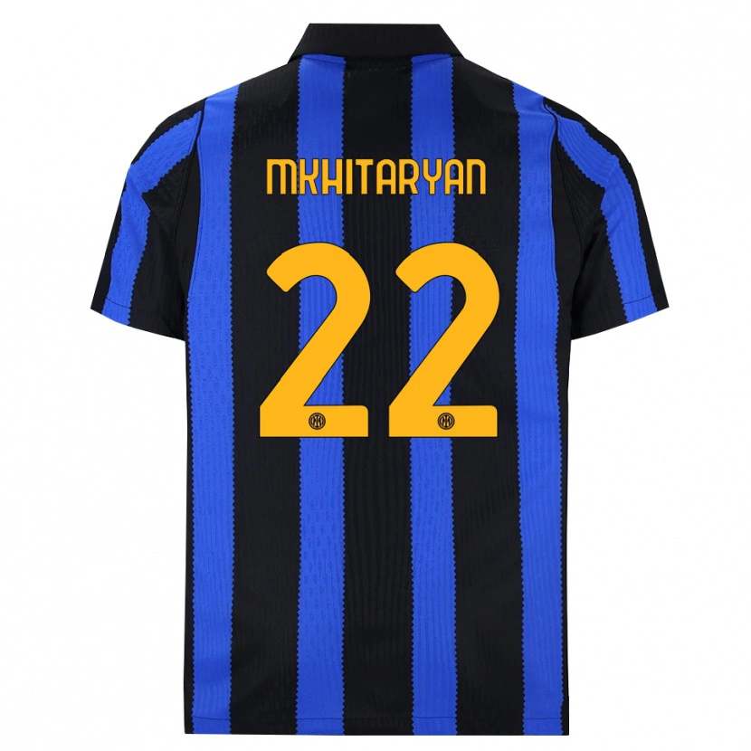Danxen Dětské Henrikh Mkhitaryan #22 Černá Modrá Žlutá Domů Hráčské Dresy 2026/27 Dres