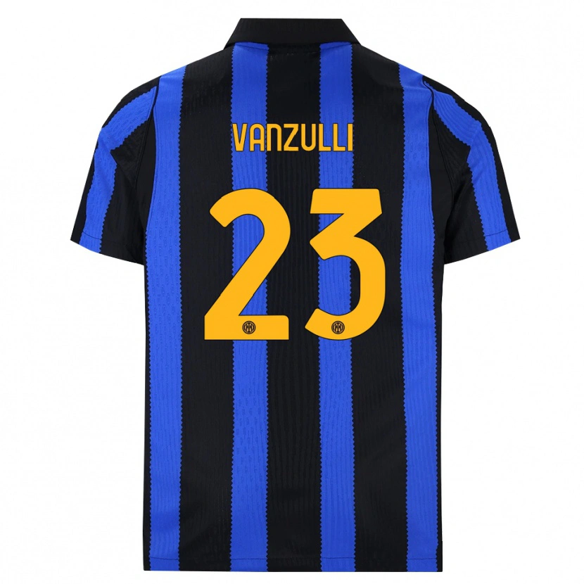 Danxen Dětské Marco Vanzulli #23 Černá Modrá Žlutá Domů Hráčské Dresy 2026/27 Dres