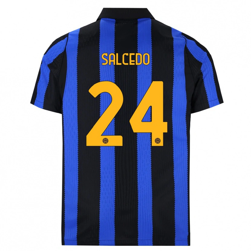Danxen Dětské Eddie Salcedo #24 Černá Modrá Žlutá Domů Hráčské Dresy 2026/27 Dres
